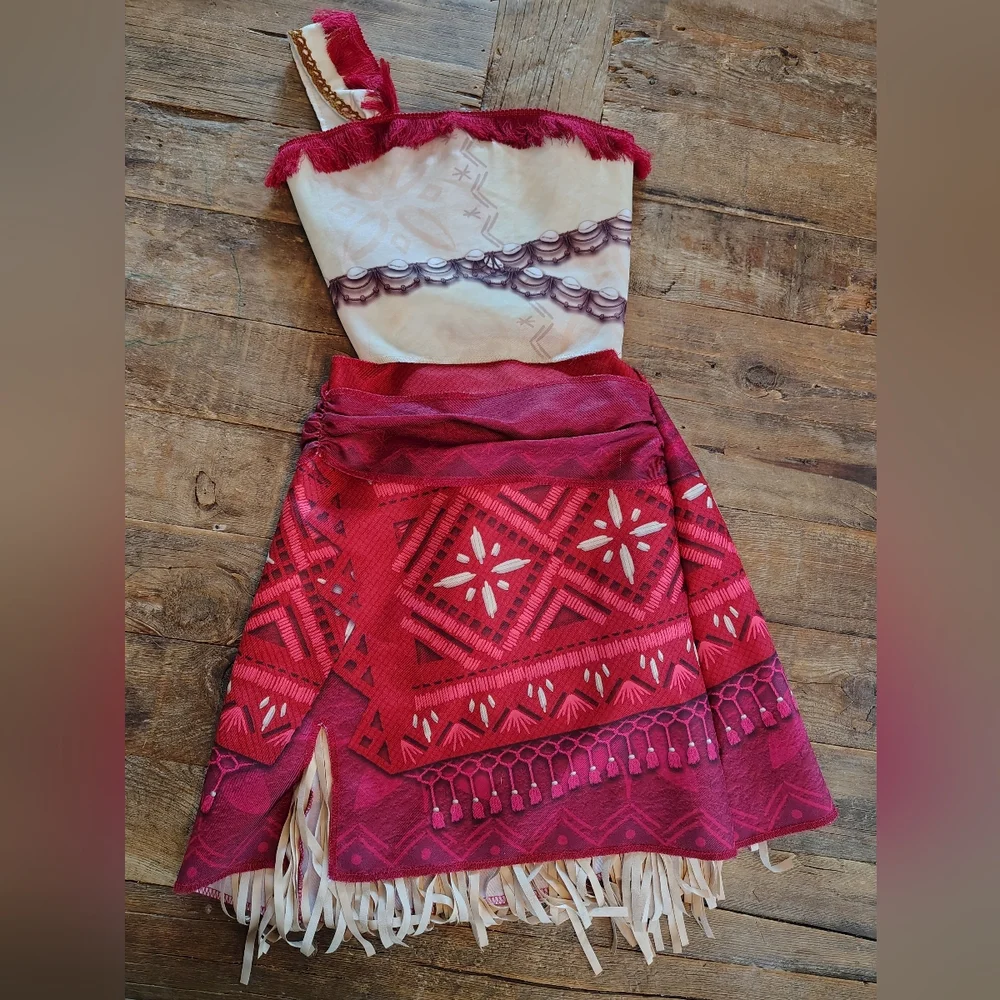 Disney Moana 2 Costume Girls Size 4-6 Two Piece‎ Outfit Skirt & Top - Picture 7 of 7